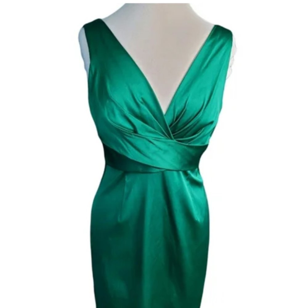 Donna Ricco Green Satin Dress Size 6